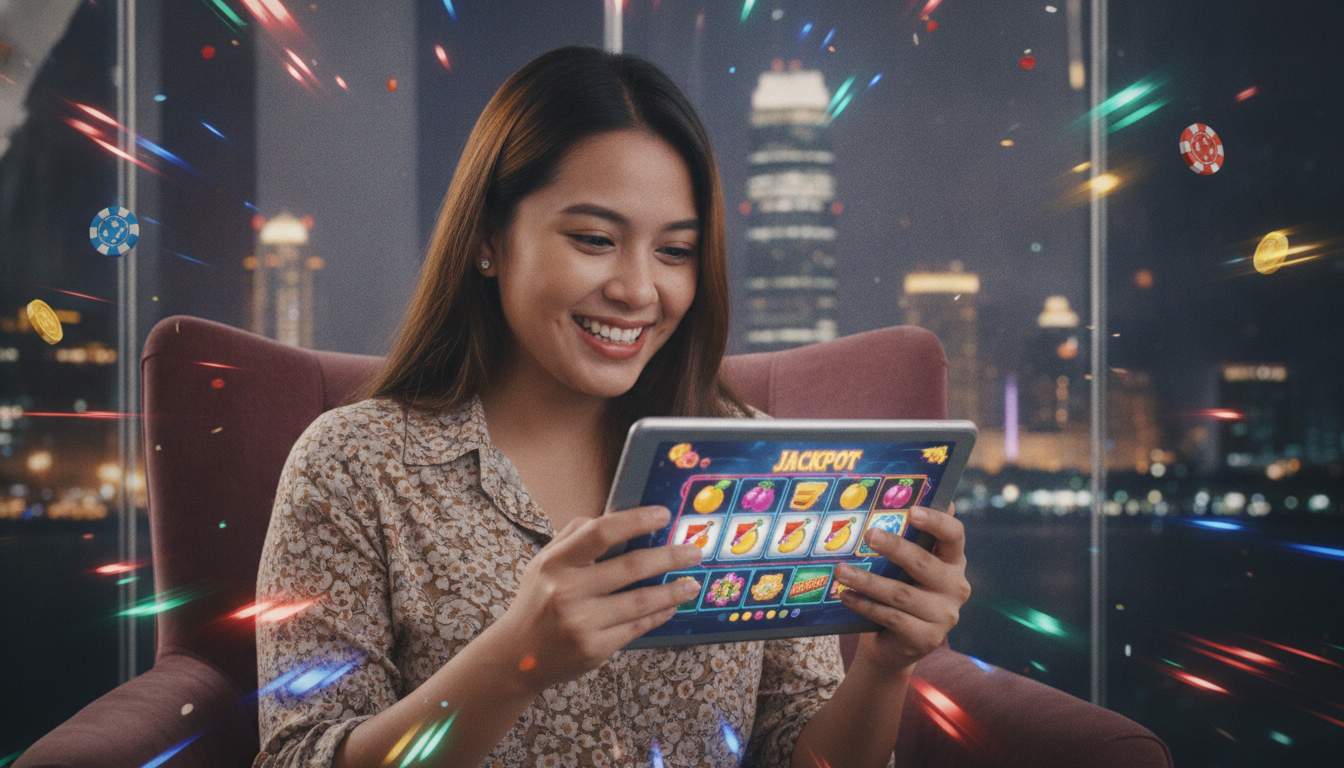 Enjoy thrilling slots at PISOWIN Woman playing slot games